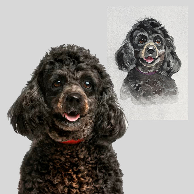 Hand Painted Watercolor Pet Portrait